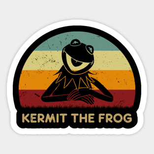 Retro Sunset - Kermit The Frog Hello Sticker